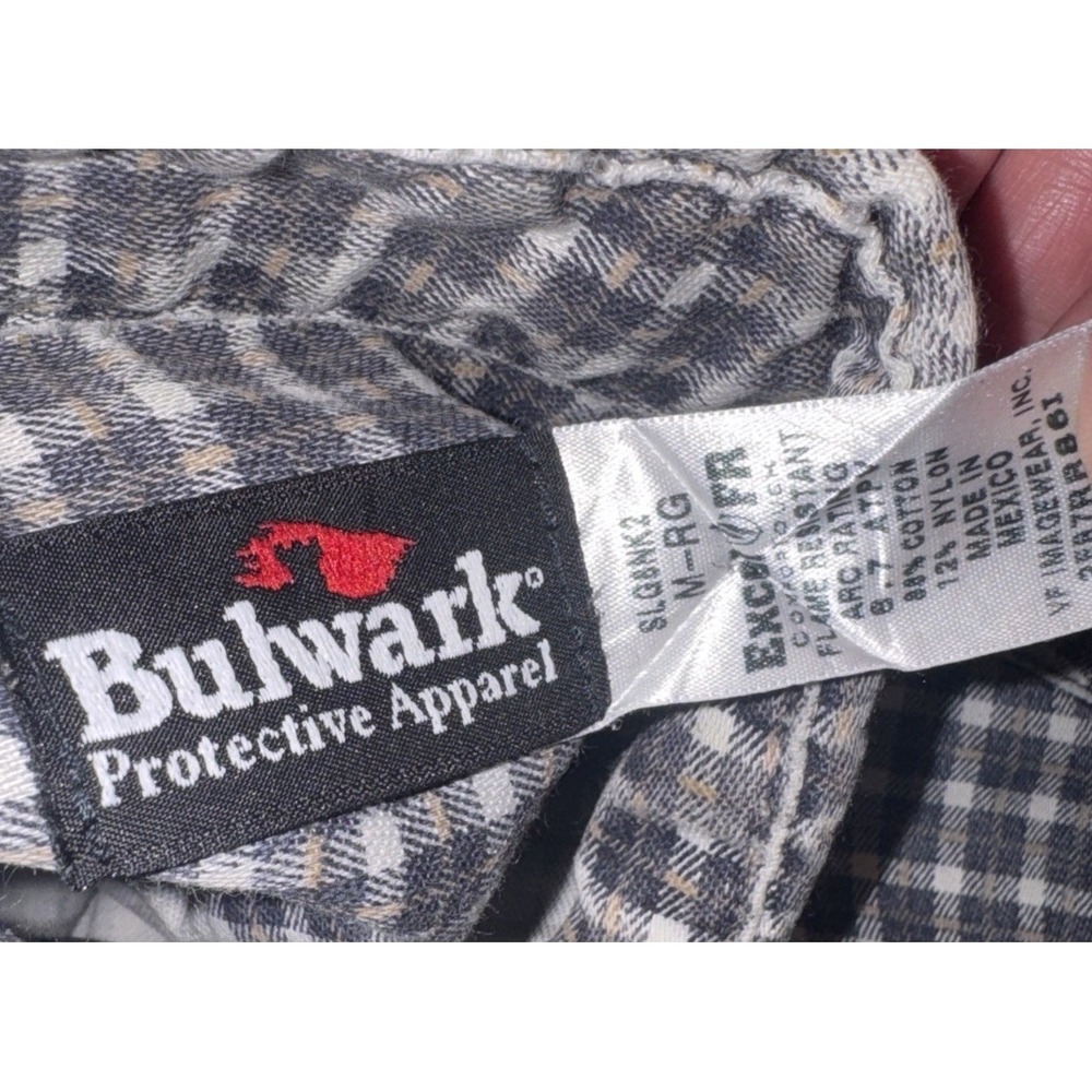 Bulwark Plaid  Long Sleeve Shirt FR Flame Resistant CAT2 2112 Mens Sz Medium - Picture 5 of 6